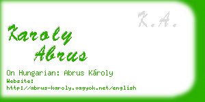 karoly abrus business card