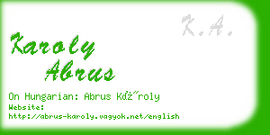 karoly abrus business card